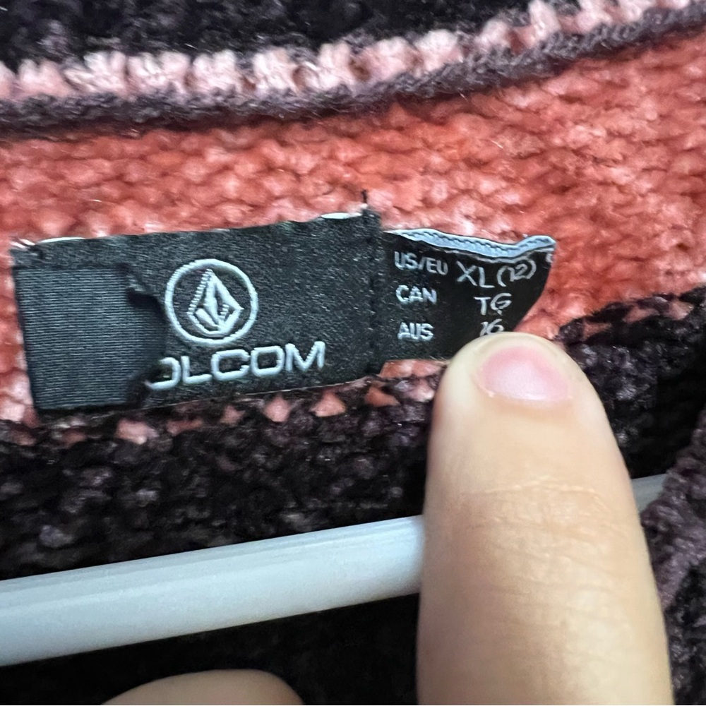Volcom Pink Striped Crew Neck Sweater - Picture 5 of 6